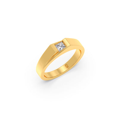 Mens Channel Set Princess Cut Ring