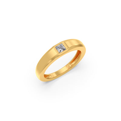 Mens Solitaire Princess Diamond Band