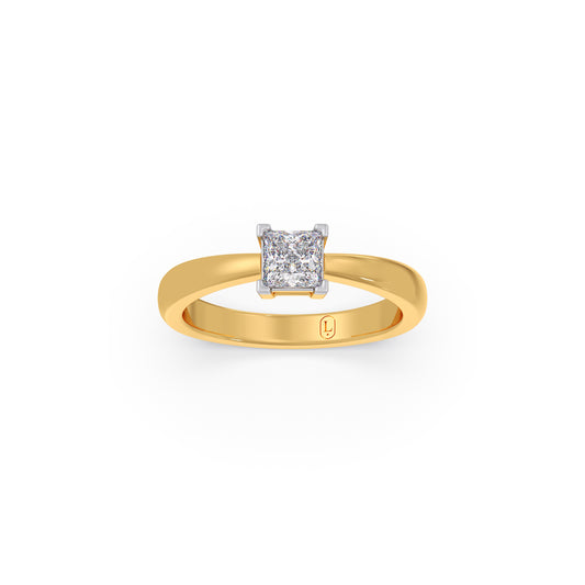 Solitaire Princess Diamond Ring - Yellow
