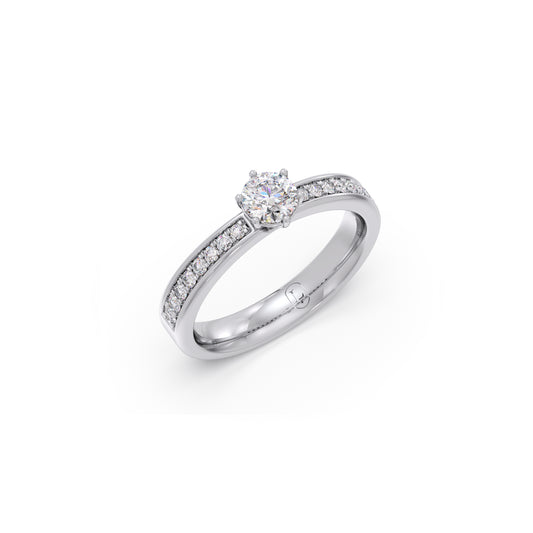 The Round Timeless Spark Diamond Ring - White