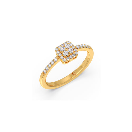 Illusion Square Halo Diamond Ring