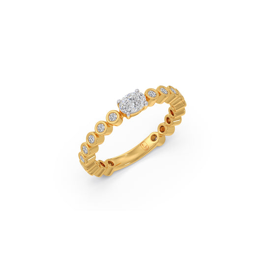 Encircle Oval Radiance Diamond Ring - Yellow