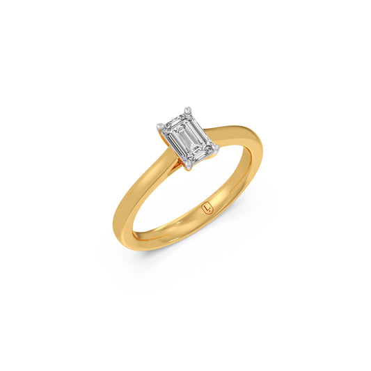 Legacy Emerald Solitaire Ring - Yellow