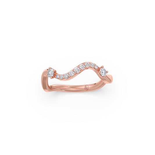 Serpentine Sparkle Diamond Ring - Rose