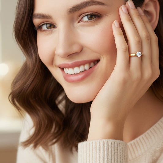 Modern Round Solitaire Ring