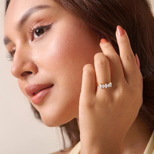 Five-Stone Round and Marquise Diamond Ring - MQ