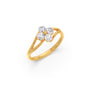 Round Diamond Flower Bypass Ring