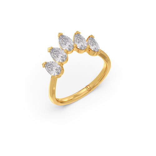 Pear Diamond Tiara Ring