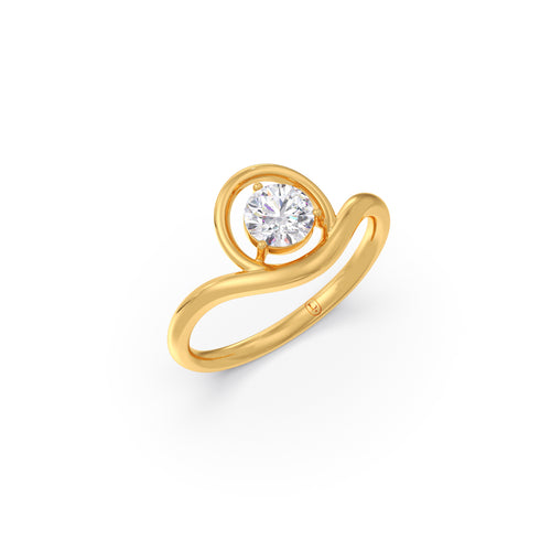 Modern Prong Set Round Solitaire Ring 
