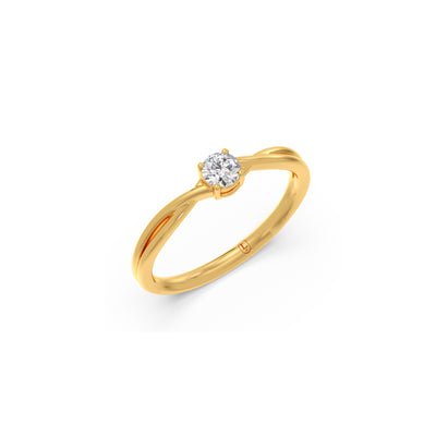 Round Diamond Solitaire Twist Ring