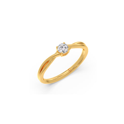 Round Diamond Solitaire Twist Ring