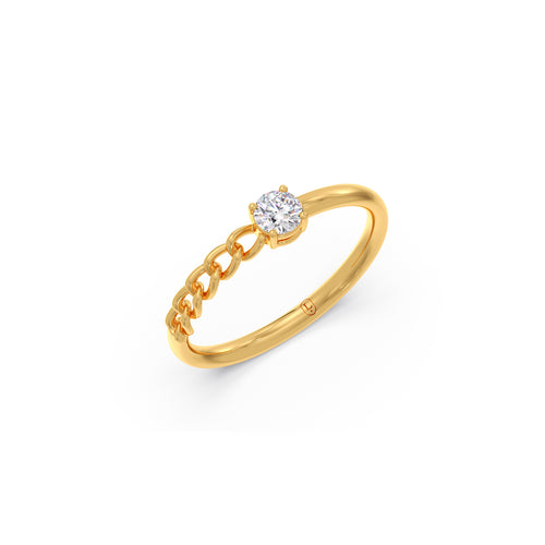 Chain Detailing Round Diamond Ring