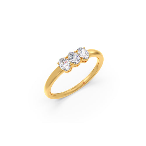 Three-Stone Oval Anniversary Ring