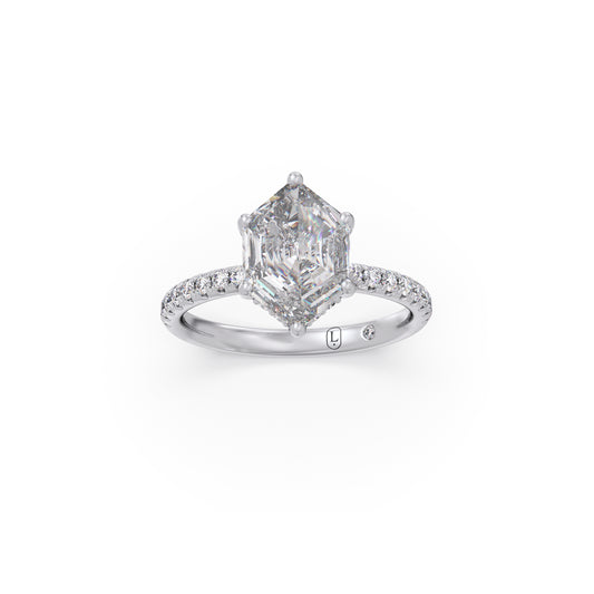 Hexa Sparkle Diamond Ring - White
