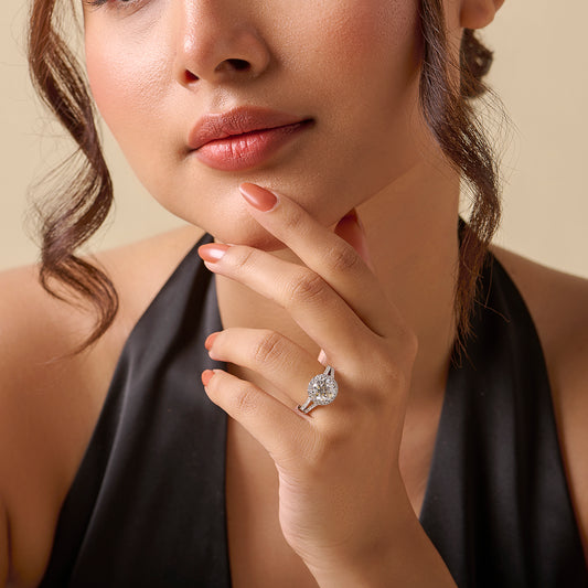 Round Halo Split Diamond Ring - MQ