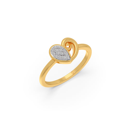 Twilight Heart Diamond Ring - Yellow