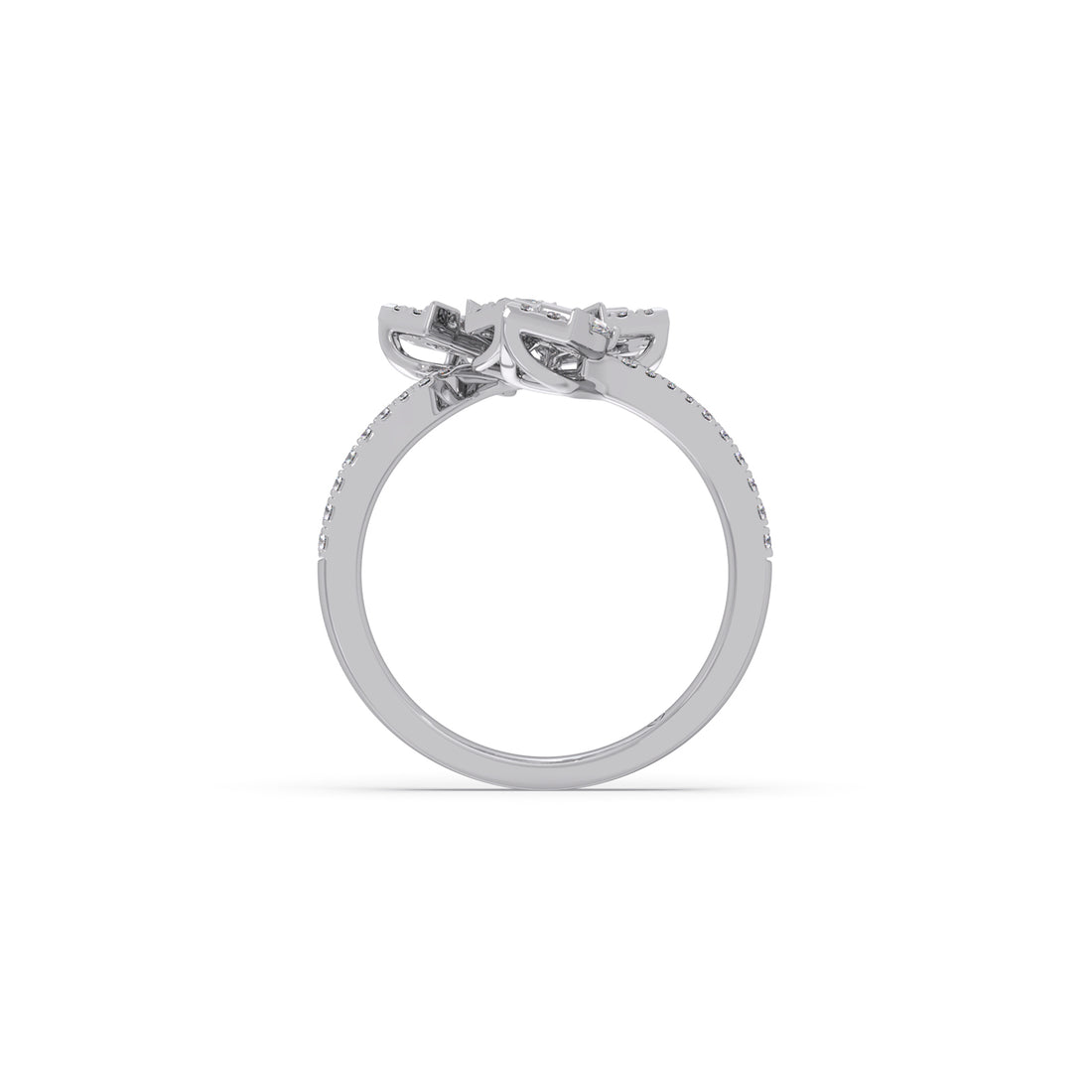 Pear & Round Petallic Diamond Ring