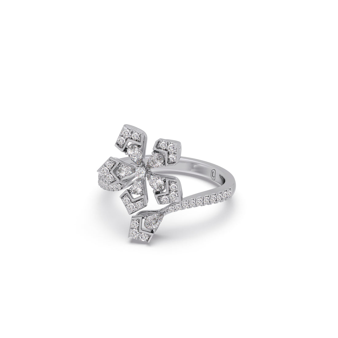 Pear & Round Petallic Diamond Ring