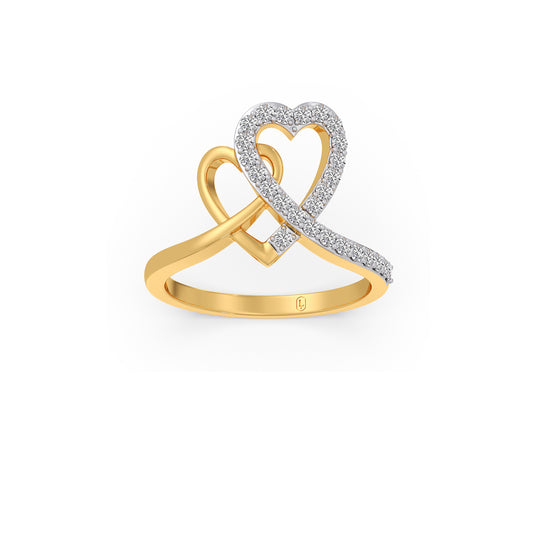 Heart Knot Diamond Ring - Yellow