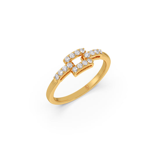 Minimal Geometric Diamond Ring - Yellow