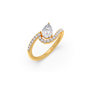 0.75 cts Pear Solitaire and Round Diamond Eternal Curve Ring