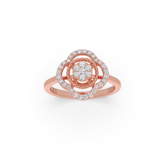 Cluster Glow Diamond Ring - Rose