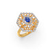 Gem Hexagon Halo Diamond Ring