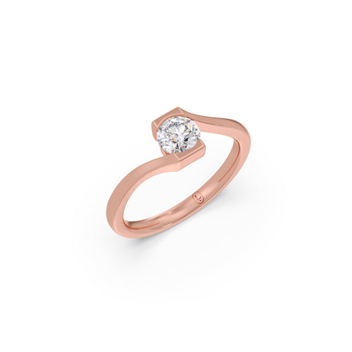 Eternal Glow Solitaire Half-Bezel Ring