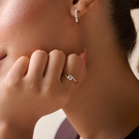 Eternal Glow Solitaire Half-Bezel Ring - MQ