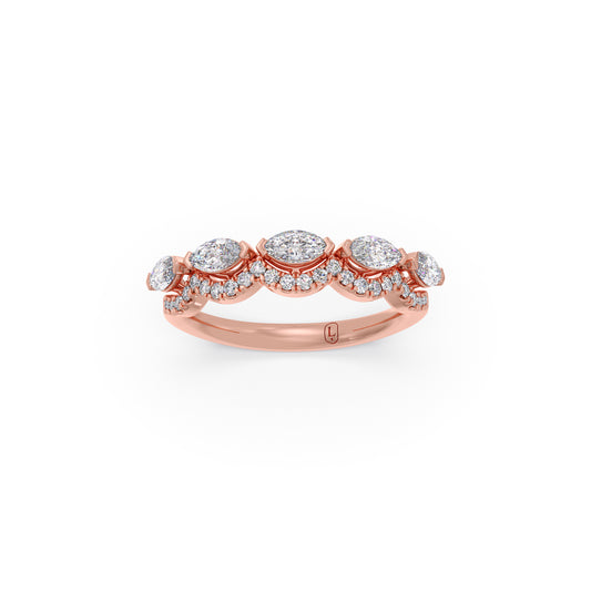 Aurora Dual Shape Diamond Ring - Rose