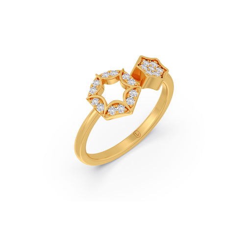 Dual Star Floral Diamond Ring
