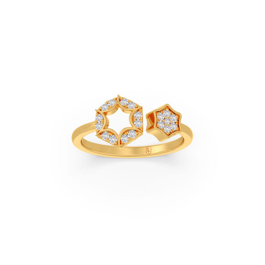 Dual Star Floral Diamond Ring