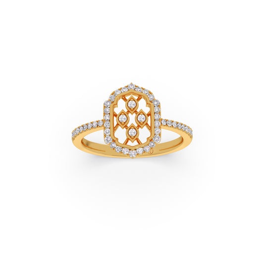 Heirloom Casket Diamond Ring - Yellow