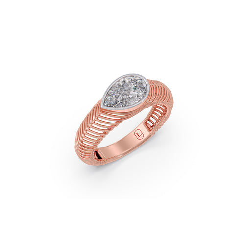 1.08 cts Pear Solitaire Diamond Mesh Ring