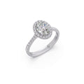 1 cts Oval Solitaire and Round Diamond Majestic Ring