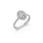 1 cts Oval Solitaire and Round Diamond Majestic Ring