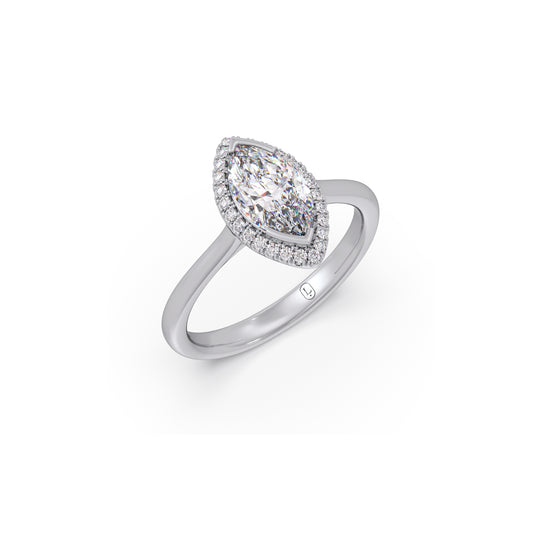 Signature Pear Solitaire Diamond Ring - White