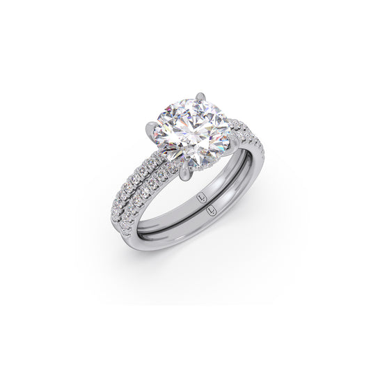 Forever Us Round Solitaire Stackable Ring - White