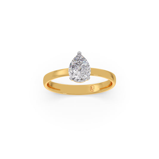 Stately Pear-Cut Solitaire Ring - Yellow