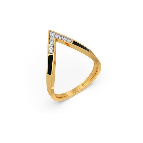 Apex Diamond Chevron Ring