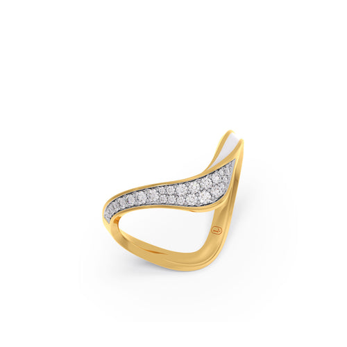 Meridian Wave Diamond Chevron Ring