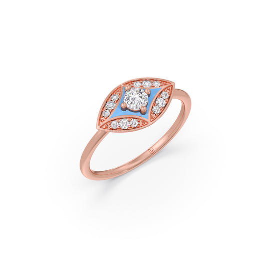 Cotton Candy Starburst Diamond Ring - Rose