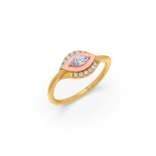Cotton Candy Marquise And Round Diamond Ring