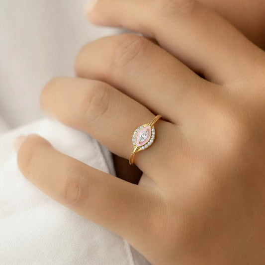 Cotton Candy Marquise And Round Diamond Ring