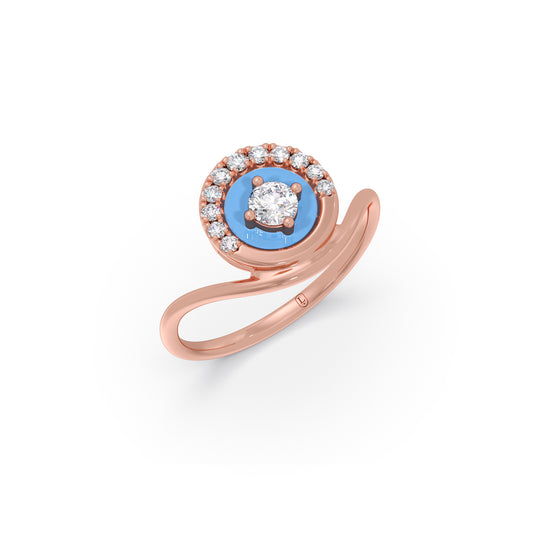 Cotton Candy Swirling Diamond Ring - Rose
