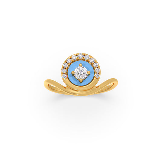 Cotton Candy Swirling Diamond Ring - Yellow