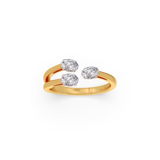 Celeste Trio Diamond Ring - Yellow