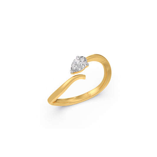 0.30 cts Pear Shape Solitaire Diamond Gap Ring - Yellow