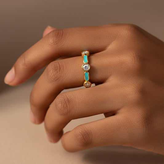 Modern Bezel Set Diamond Band