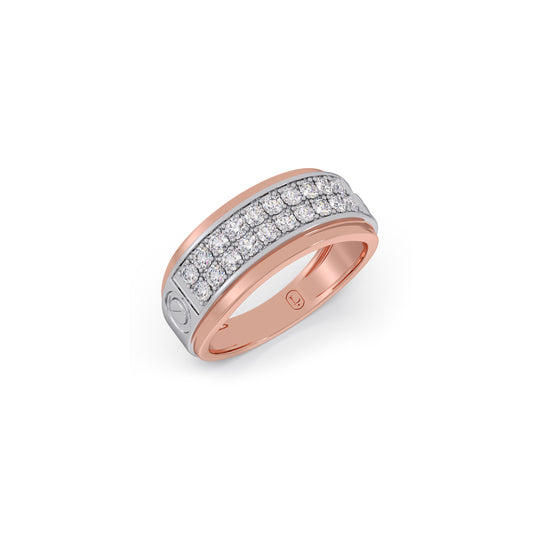 Elysium Channel Diamond Mens Ring - Rose